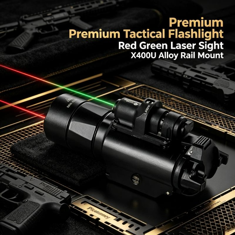 Industrial Laser Systems - X400U 合金戦術懐中電灯レールホルダーレッドグリーンレーザーモジュールゼロ調整可能なアクセサリー G17 ホビーレプリカモデル用