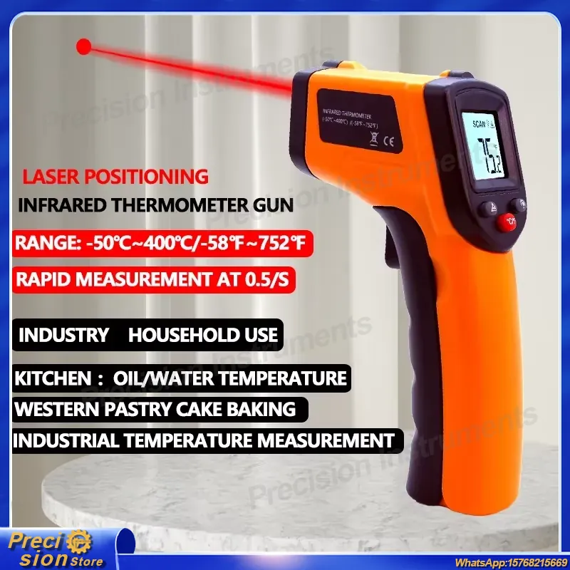 Industrial Laser Temperature - 赤外線温度計ガン非接触レーザー温度計ハンドヘルドデジタルパイロメーターLCDディスプレイ工業用調理用