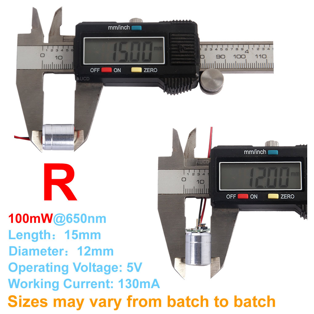 Φ12x15mm DC 5V 赤-100mW 緑-50mW  - Industrial Laser Systems のレビューと価格