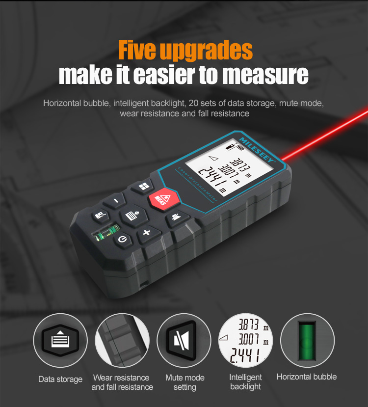 Mileseey X5 X6 新型レーザー距離計ツール 距離 - Industrial Laser Tape Measure のレビューと価格